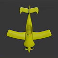 Small Airliner Model with White Body Yellow Blue Stripes FSA Lettering Propeller Wings and Tail