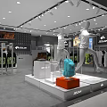 Modern Clothing Store Interior With Mannequins Hanging Clothes And Apparel Shelves