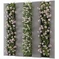 Vertical Greenery Wall With Diverse Flowers And Plants