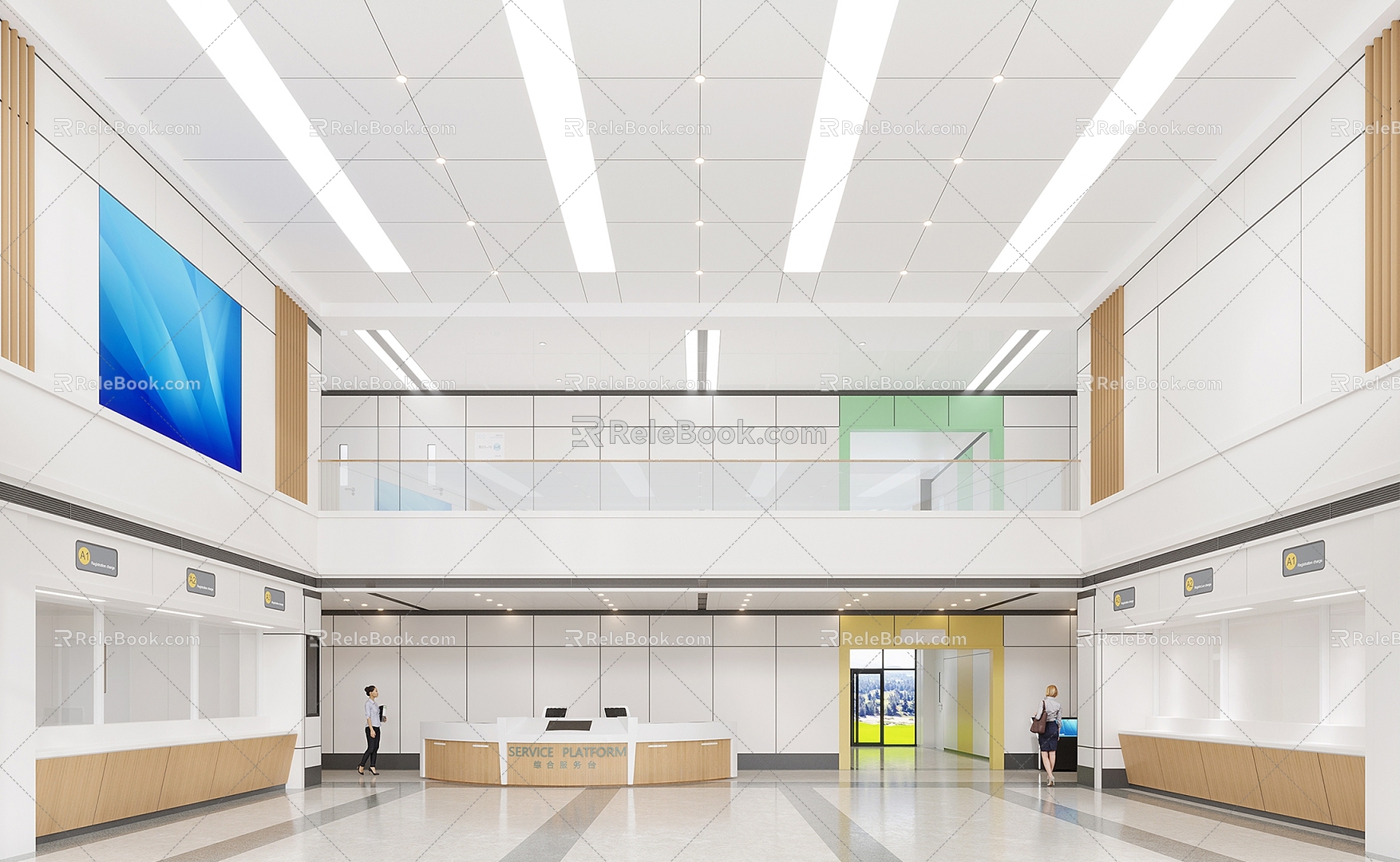 Modern Hospital Hall 3d model