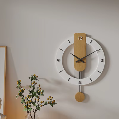 Minimalist Wooden Wall Clock With Modern Design For Home Decor 3d model
