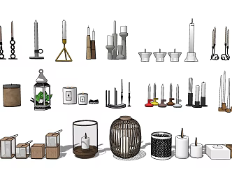 Modern candles 3d model