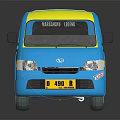 Blue And Yellow Mobile Medical Van With Yellow Stripes And Side Windows