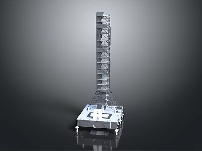Tall Industrial Metal Equipment Structure With Platform Base And Support Framework 3d model