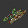 Gray And Black Ships With Antennas Upper Decks And Structural Features