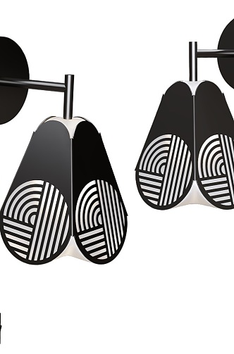 Notic creative black and white painted wall lamp 18 3d model