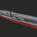 Aircraft Carrier With Long Flight Deck And Island Superstructure Naval Vessel