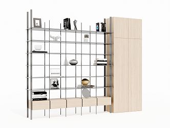 Modern Bookshelf Wrought Iron Bookshelf 3d model