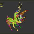 Magical Deer With Antlers Standing Next To Flying Fairy With Blue Hair And Wings