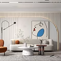 Modern sofa coffee table combination 3d model