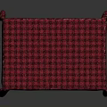 Stylish Table Furniture With Red And Black Checkered Tablecloth And Wooden Legs