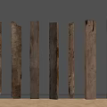 Wooden Planks With Various Textures And Colors Arranged Against Gray Wall On Herringbone Wooden Floor