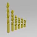 Industrial Twist Drill Bits Set With Gold Coating And Assorted Sizes
