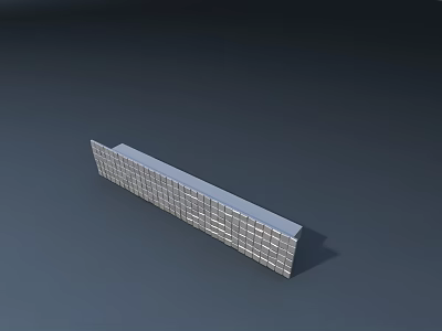 3D Rendered Rectangular Structure Composed Of Grey Blocks On Dark Surface 3d model