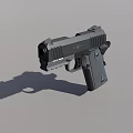 Black Modern Pistol With Metallic Finish Gray Background And Shadow 3d model