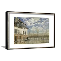 Scenic Landscape Painting with Leafless Trees River and Distant Rural View