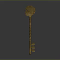 Vintage Golden Key With Intricate Design Ornate Handle And Antique Craftsmanship
