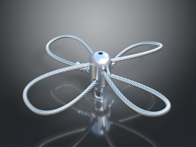 Durable Stainless Steel Wire Rope Multi Arm Connector Industrial Hardware Tool 3d model