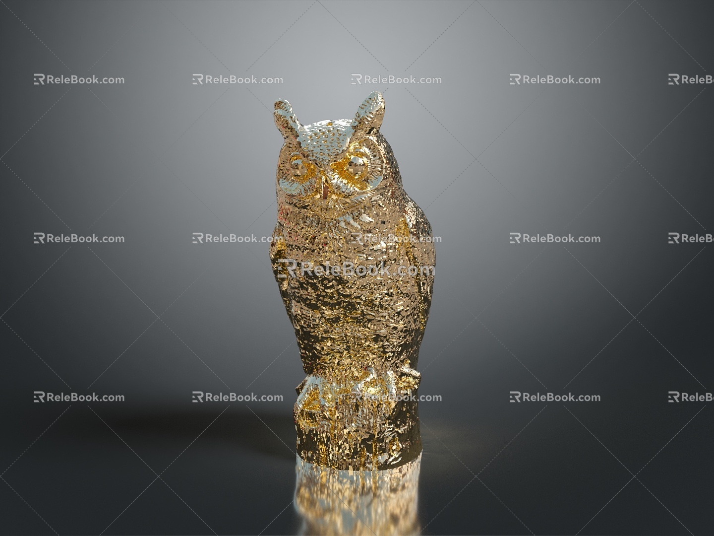 Owl grimace owl long-eared owl wulin owl monkey face owl carved owl 3d model