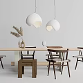 Quiet table and chair combination 3d model