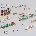 Road Facilities Featuring Street Market Stalls Pedestrians Palm Trees And Outdoor Seating