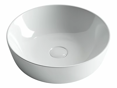 White Round Ceramic Wash Basin With Smooth Surface Above Counter Design 3d model