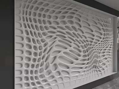 Modern White Accent Wall With Intricate Laser Cut Patterns And 3D Design Features 3d model