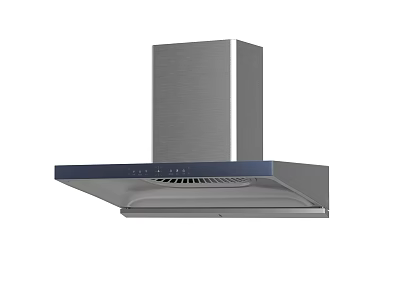 Stainless Steel Modern Kitchen Range Hood Appliance With Control Panel 3d model