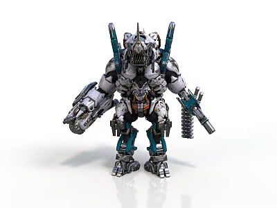Cosmic Space Exploration Robotic Figure With Mechanical Appendages And Armored Design 3d model