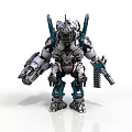 Cosmic Space Exploration Robotic Figure With Mechanical Appendages And Armored Design