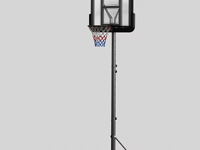 Adjustable Outdoor Basketball Hoop Stand With Durable Steel Frame And Nylon Net 3d model