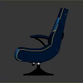 Blue and Yellow Modern Gaming Chair with Ergonomic Design Reclining Backrest and Armrests