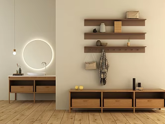 Lavatory TV cabinet combination 3d model