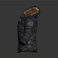 Camouflage Winter Coat with Warm Fur Collar Long Sleeve Design For Cold Weather