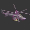 Military Helicopter With Main Rotors Mounted Weapons And Dark Colored Fuselage