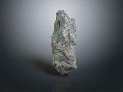 Natural Grayish Green Stone with Speckles and Rough Textured Surface in Raw Form 3d model