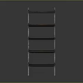 Wooden Shelving Unit With Metal Frames And Multiple Storage Tiers For Organizing