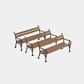 Outdoor Ground Featuring Vintage Wooden Bench With Ornate Metal Armrests