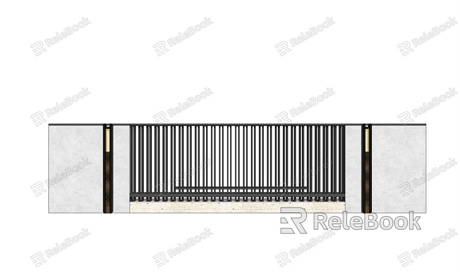 Modern fence, landscape wall, residential area wall, wrought iron wall model