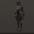 Smart Robot Humanoid With Silver Metallic Armor Helmet And Futuristic Design