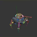 Turret Turntable Railgun Sci-fi Tower Defense Game Tower Defense Sci-fi Turret Game Turret Game Battery 3d model