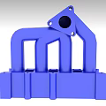 Blue Automotive Mechanical Bracket With Mounting Base And Hole Design