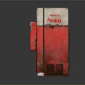 Retro Vintage Red Coca-Cola Vending Machine On Stained Blue Mat