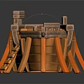 Vintage Handcrafted Wooden Small Boat Model With Ladder And Seats For Water Transportation