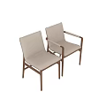 Contemporary Single Chair With White Padded Seat And Solid Wooden Frame