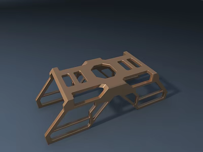 Modern Metal Sculpture Carving With Geometric Hollow Structure And Stand Design 3d model