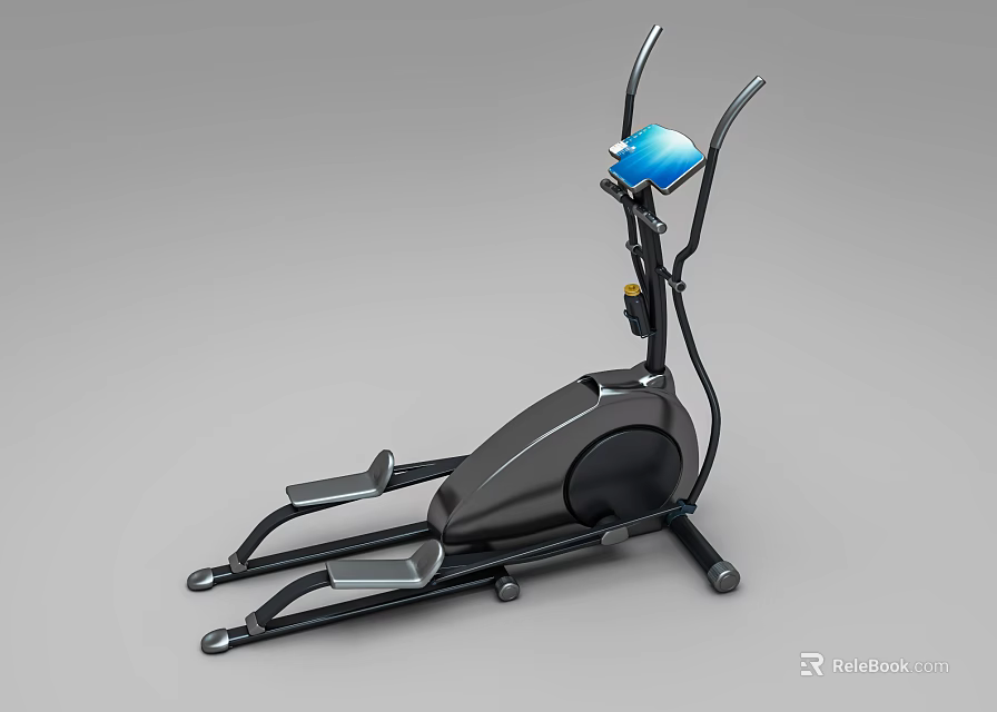 Sturdy Home Elliptical Trainer With Digital Console Ergonomic Handles And Non Slip Pedals 3d model 