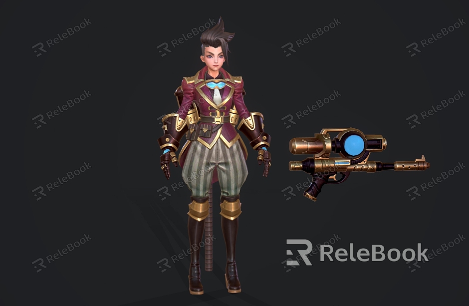 Game Role female warrior model