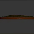 Detailed Circular Terrain Model with Green Surface Orange Frame and White Pathways