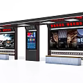 Modern Bus Station Shelter With Benches And Digital Display Screens